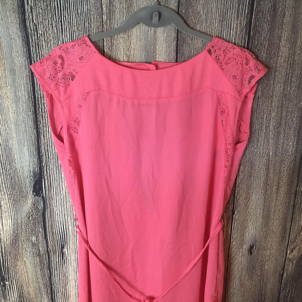 NWT H&M Coral W Lace Dress, Sz 8